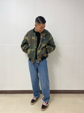 「ストリートファッション」｜「アイテム（MA-1）」を使った、takuya satoさん（メンズ・182cm）の秋コーディネート