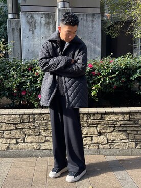 「Danke schon」｜「アイテム（スウェットパンツ）」を使った、takuya satoさん（メンズ・182cm）の冬コーディネート
