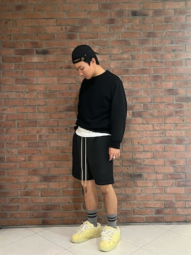 「WHITELAND（ホワイトランド）のアイテム（スウェットパンツ）」を使った、takuya satoさん（メンズ・182cm）の春コーディネート