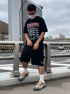「BlackEyePatch（ブラックアイパッチ）のアイテム（シューズ）」を使った、takuya satoさん（メンズ・182cm）の夏コーディネート