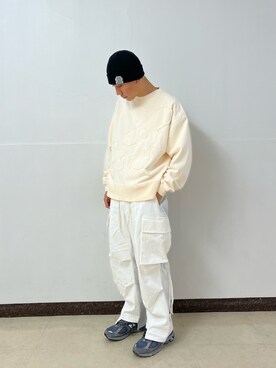 「whiteland」｜「アイテム（スウェット）」を使った、takuya satoさん（メンズ・182cm）の秋コーディネート