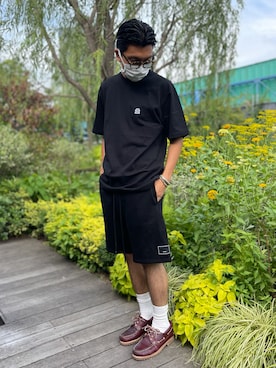 「BlackEyePatch（ブラックアイパッチ）のアイテム（トップス）」を使った、takuya satoさん（メンズ・182cm）の夏コーディネート