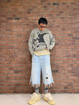 「DANKE SCHON（ダンケシェーン）のアイテム（スウェット）」を使った、takuya satoさん（メンズ・182cm）の夏コーディネート