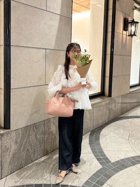 「アイテム（バレエシューズ、ベージュ系）」を使った、yuiさん（レディース・159cm）の夏コーディネート
