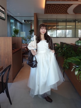 「by muni:r（バイ ムニール）の[お気に入り登録数 28,000人突破!] 履き心地の良いスクエア ロングブーツ（ブーツ、ブラウン系）」を使った、yuiさん（レディース・159cm）の春コーディネート