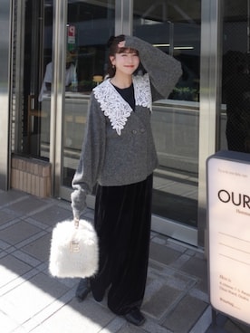 「アイテム（バレッタ/ヘアクリップ）」を使った、yuiさん（レディース・159cm）の秋コーディネート