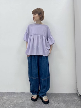 「studio CLIP（スタディオクリップ）のアイテム」を使った、miyuさん（レディース・157cm）の夏コーディネート