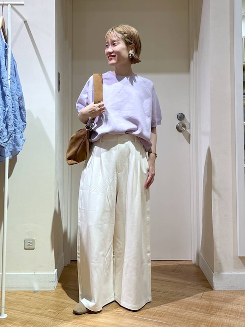 セール】シルケットポンチタックワイドパンツ[プチサイズあり]（その他