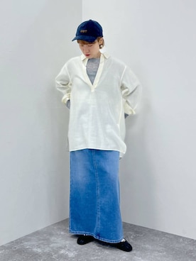 「アイテム（デニムスカート）」を使った、miyuさん（レディース・157cm・30代）の秋コーディネート