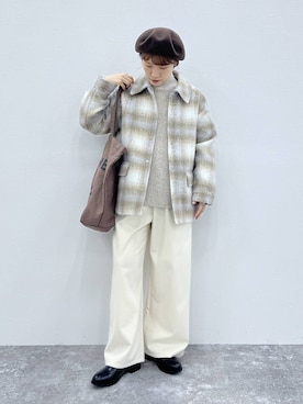 「アイテム（ハンチング/ベレー帽）」を使った、miyuさん（レディース・157cm・30代）の秋コーディネート