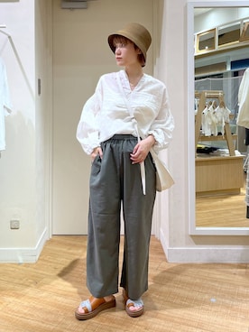 「アイテム（帽子）」を使った、miyuさん（レディース・157cm・30代）の夏コーディネート