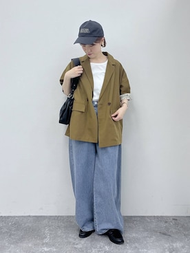 「studio CLIP（スタディオクリップ）のアイテム（キャップ）」を使った、miyuさん（レディース・157cm）の春コーディネート