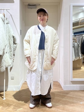 「アイテム（シャツワンピース）」を使った、miyuさん（レディース・157cm）の冬コーディネート