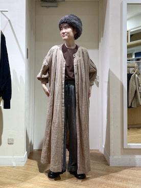 「アイテム（ニットキャップ/ビーニー）」を使った、miyuさん（レディース・157cm・30代）の秋コーディネート