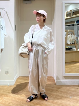 「アイテム（帽子）」を使った、miyuさん（レディース・157cm・30代）の夏コーディネート