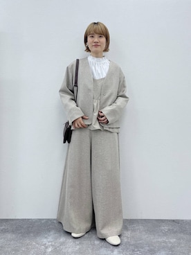 「アイテム（スーツセット）」を使った、miyuさん（レディース・157cm）の秋コーディネート