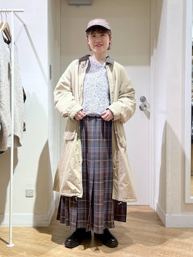 「アイテム（モッズコート）」を使った、miyuさん（レディース・157cm）の秋コーディネート