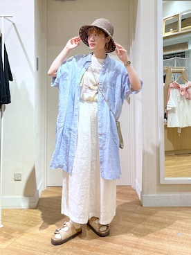 「アイテム（帽子）」を使った、miyuさん（レディース・157cm・30代）の夏コーディネート