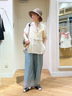 「アイテム（帽子）」を使った、miyuさん（レディース・157cm・30代）の夏コーディネート