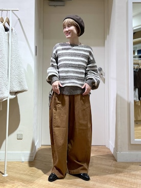 「アイテム（ハンチング/ベレー帽）」を使った、miyuさん（レディース・157cm・30代）の秋コーディネート