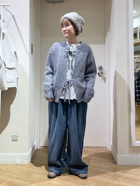 「アイテム（モカシン/デッキシューズ）」を使った、miyuさん（レディース・157cm・30代）の冬コーディネート