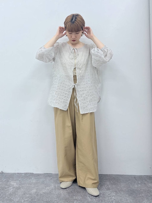 【接触冷感】タックワイドパンツ[プチ・プラスサイズあり]