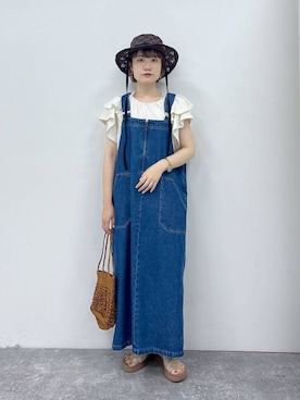 「アイテム（帽子）」を使った、miyuさん（レディース・157cm・30代）の夏コーディネート