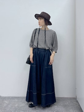 「アイテム（帽子）」を使った、miyuさん（レディース・157cm・30代）の夏コーディネート