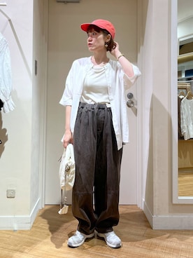 「アイテム（キャップ）」を使った、miyuさん（レディース・157cm・30代）の夏コーディネート