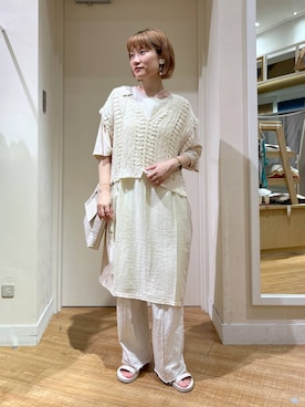 「アイテム（スウェットパンツ）」を使った、miyuさん（レディース・157cm・30代）の夏コーディネート