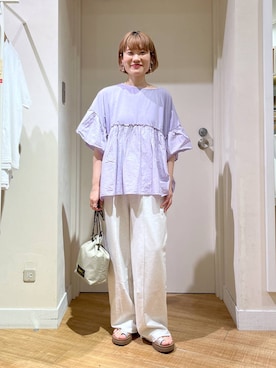 「アイテム（スウェットパンツ）」を使った、miyuさん（レディース・157cm・30代）の夏コーディネート