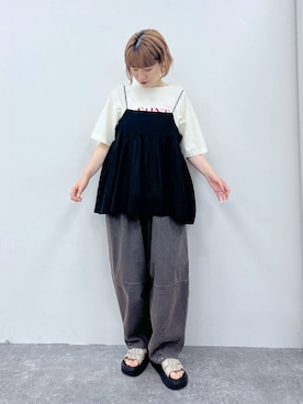 「アイテム（キャミソール）」を使った、miyuさん（レディース・157cm・30代）の夏コーディネート