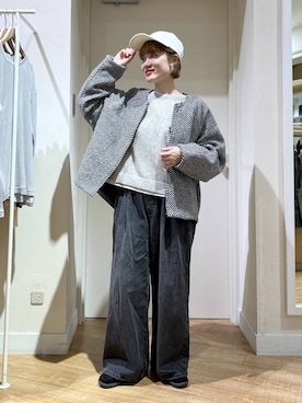 「アイテム（ノーカラーコート）」を使った、miyuさん（レディース・157cm・30代）の秋コーディネート