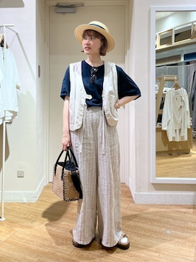 「アイテム（帽子）」を使った、miyuさん（レディース・157cm・30代）の春コーディネート