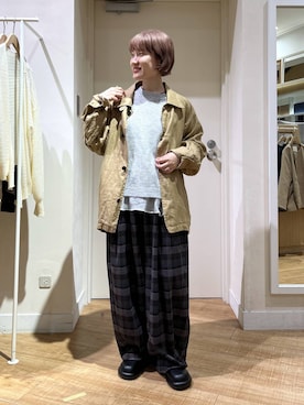 「アイテム（チェスターコート）」を使った、miyuさん（レディース・157cm）の秋コーディネート