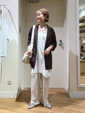 「アイテム（チュニック）」を使った、miyuさん（レディース・157cm・30代）の夏コーディネート