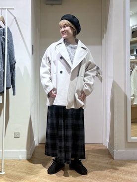 「アイテム（ハンチング/ベレー帽）」を使った、miyuさん（レディース・157cm・30代）の秋コーディネート