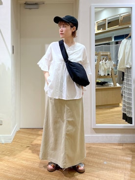 「アイテム（帽子）」を使った、miyuさん（レディース・157cm・30代）の夏コーディネート