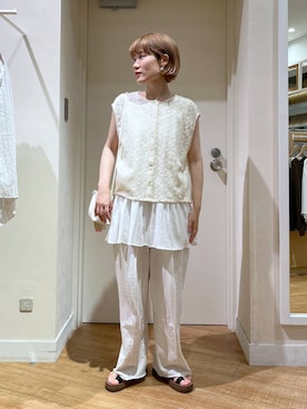 「アイテム（スウェットパンツ）」を使った、miyuさん（レディース・157cm・30代）の夏コーディネート