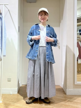 「studio CLIP（スタディオクリップ）のアイテム（帽子）」を使った、miyuさん（レディース・157cm）の春コーディネート