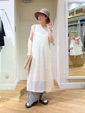 「アイテム（帽子）」を使った、miyuさん（レディース・157cm・30代）の夏コーディネート