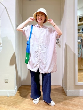 「アイテム（帽子）」を使った、miyuさん（レディース・157cm・30代）の夏コーディネート