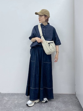 「アイテム（帽子）」を使った、miyuさん（レディース・157cm・30代）の夏コーディネート
