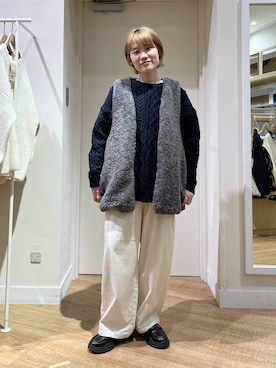 「アイテム（ベスト）」を使った、miyuさん（レディース・157cm・30代）の秋コーディネート