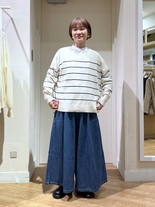 おちょやんデニム セール】タックデニムスカーチョ[プチ・プラスサイズあり]《CLIP denim