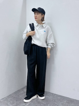 「アイテム（スリッポン）」を使った、miyuさん（レディース・157cm・30代）の秋コーディネート