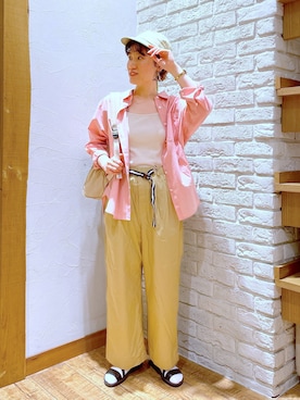 「アイテム（キャップ）」を使った、miyuさん（レディース・157cm・30代）の春コーディネート