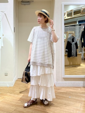 「アイテム（帽子）」を使った、miyuさん（レディース・157cm・30代）の春コーディネート
