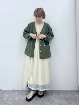 「アイテム（ワンピース/ドレス）」を使った、miyuさん（レディース・157cm・30代）の夏コーディネート