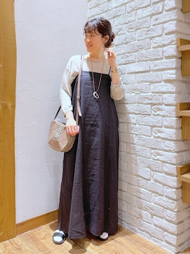 「ナチュラルスタイル」｜「アイテム（アクセサリー）」を使った、miyuさん（レディース・157cm）の春コーディネート